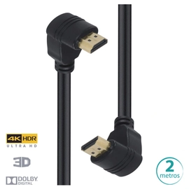Cabo Hdmi 2.0 4k Ultra Hd 3d Conexão Ethernet Conectores 90° 2 Metros - H20b90-2