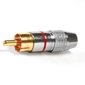 Plug Rca Metal Gold Profissional Vermelho