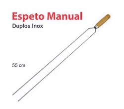 Espeto Manual Duplos Inox 55cm