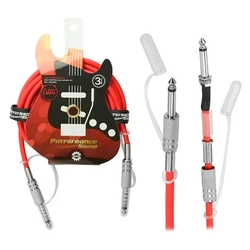 Cabo Áudio P10 P/ P10 Mono 3m - Vermelho