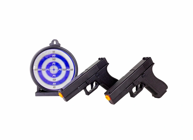 Combo Airsoft  VG 2 Pistolas V307 Mola 6,0MM  + Alvo Gel  (Rossi)