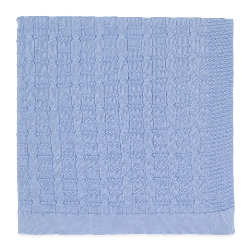 Manta Tricot Trançada Azul - Unissex