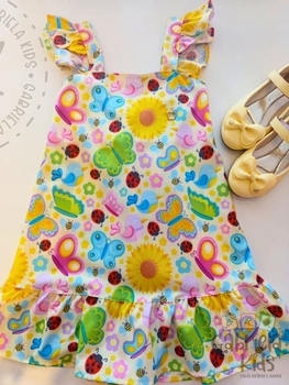 vestido borboleta  floral  tecido fresco