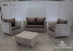 Conjunto Flora completo sofa 2 lugares + 2 poltronas e mesa de centro brinde