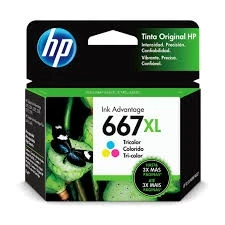 Cartucho Original HP 667XL Color - 1200 / 2300 / 2700 / 6400