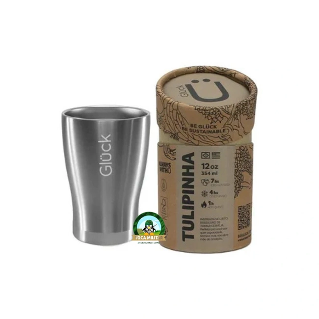Copo TérmicoTulipinha - Silver Steel 354ml (Glück)