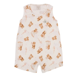 Macacão Regata Suedine Feminino - Ursinha e Cavalinho