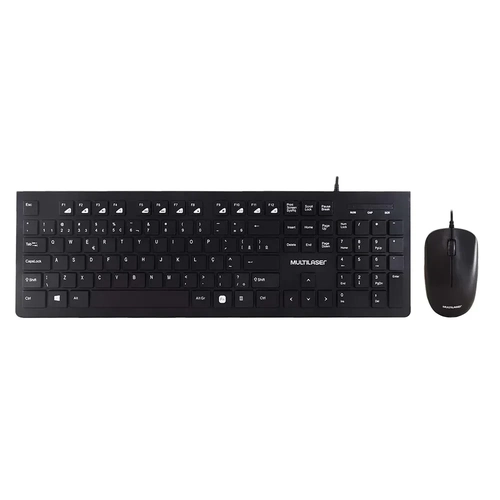 Combo Teclado + Mouse Com Fio Multilaser Tc240 Com Teclas Multimídia