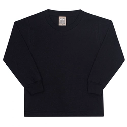 Camiseta Manga Longa Básica com Punho Preta Randa Mundu - Masculina