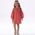 Vestido Manga Longa Tricot Bordado Coral Kiki Xodó - Feminino