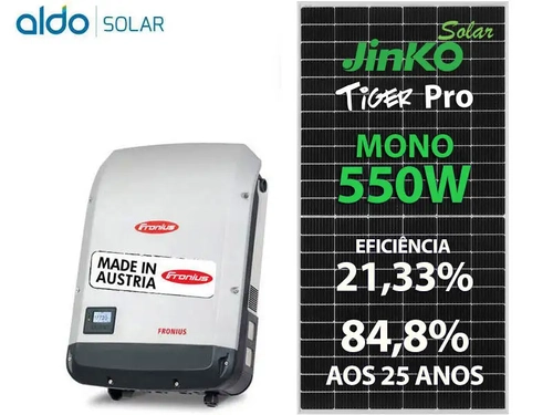 Gerador De Energia Solar Fronius Sem Estrutura Fronius Gf 15,4kwp Jinko Tiger Pro Mono 550w Symo 12.5kw 2mppt Trif 380v