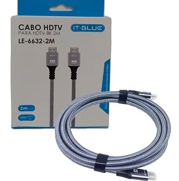 Cabo Hdmi x Hdmi 8K 2 metros Le-6632-2M  It-Blue