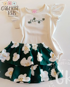 conjunto baby short saia