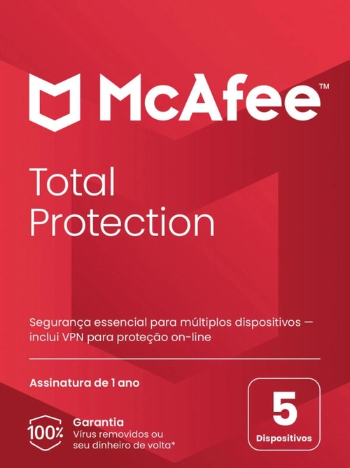 Total Protection Mcafee 5 Dispositivos 1 Ano Esd - Mtp0alnr5