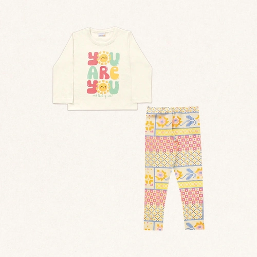 Conjunto Camiseta Manga Longa e Legging Malha You Are You Rosa Fakini – Feminino