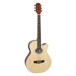 Violão Eletroacústico Aço Mini Jumbo Cutaway Gsf-1d Ceq Ns Natural Satin, Com Afinador e Equalizador
