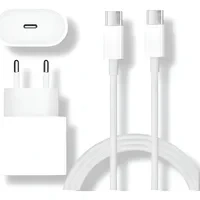 CARREGADOR APPLE MU7V2ZM 35W USB-C + CABO PARA IPHONE 15 - BRANCO