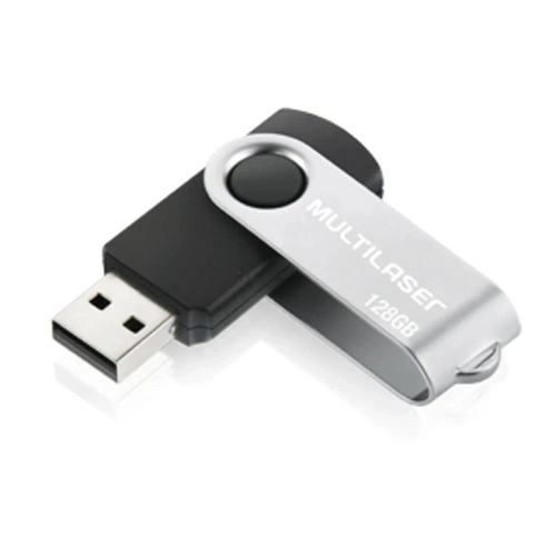Pen Drive Multilaser Twist Pd591 128gb Usb Leitura 10mb/s e Gravacao 3mb/s - Preto