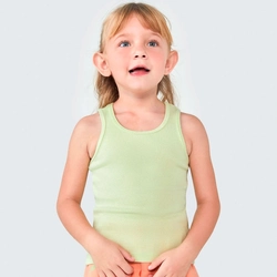 Camiseta Regata Básica Canelada Verde Limão Hering - Feminina