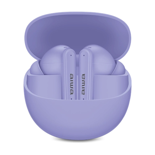 Fone de Ouvido Eardbud AIWA, Bluetooth, IPX4, ANC, Roxo - AWS-EB-04-P