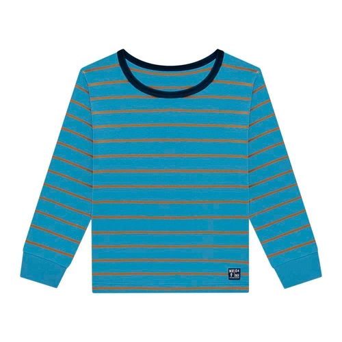 Camiseta Manga Longa Suedine Listrado Onda Marinha - Masculina