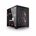 Gabinete Gamer Forcefield Black Vulcan - Frontal e Lateral Em Vidro - Pcyes - Gffbvp