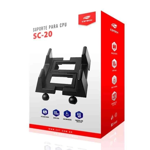 Suporte para gabinete com rodinhas  Preto sc-20bk - C3Tech