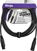 Cabo para Microfone Ninja Lw 0,20 Mm Conector Xlr Macho/ Xlr Femea 15ft 4,57 Metros Preto