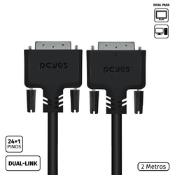 Cabo Pcyes Dvi-d 24+1 Macho para Dvi-d 24+1 Macho Dual-link 2 Metros - Pddl-2