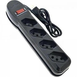 Filtro De Linha 4 Tomadas Circuit Breaker Preto Megatron