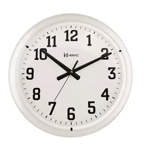 Relógio de Parede Quartz Herwer 660129 - 40cm - Visor de Acrílico