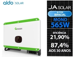 Gerador De Energia Solar Growatt Sem Estrutura Growatt Gf 81,36kwp Ja Deep Blue 565w Bifacial N-type Mac 60kw 3mppt Trif 380v