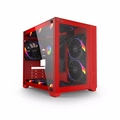 Gabinete Gamer Pcyes Forcefield Red Magma Frontal e Lateral Em Vidro - Gffrmp