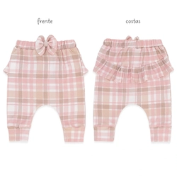 Calça com Laço e Babado Xadrez Suedine Feminina – Brinquedos Femininos