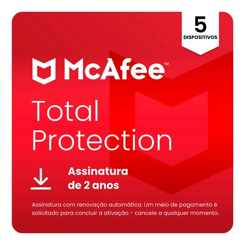 Total Protection Mcafee 5 Dispositivos 2 Anos Esd - Mtp32bnr5
