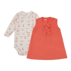 Conjunto Body Manga Longa e Vestido Tricot Feminino - Hamster