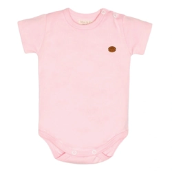 Body Manga Curta Avulso Em Suedine Mini&Co Feminino- Rosa