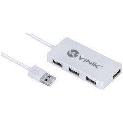 Hub Usb 2.0 Com 4 Portas e 1,2m de Cabo Branco - Vinik Huv-20b