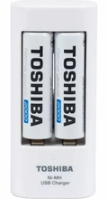 Carregador Pilha Usb P/2 Pilhas Aa/aaa Min.2.000 Mah Toshiba