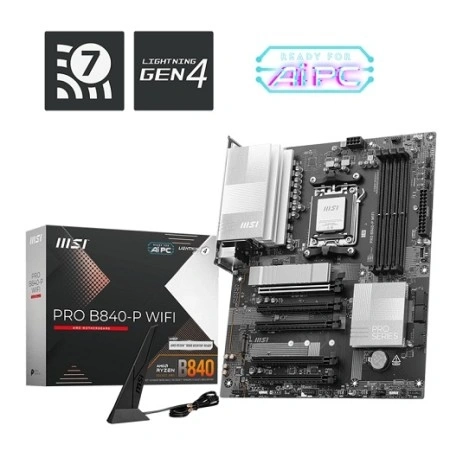 Placa Mãe MSI PRO B840-P WIFI, Chipset B840, AMD AM5, ATX, DDR5
