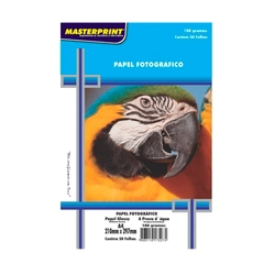 Paper Fotográfico Glossy A4 180g 210mm X 297mm Pacote com 50 Unidades Masterprint