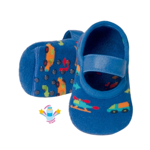 Sapatilha Bebê Estampada Antiderrapante Leke - Masculina