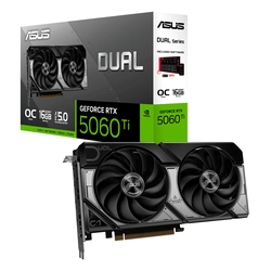 Placa de Vídeo ASUS NVIDIA GeForce RTX 5060 Ti OC, 16GB, GDDR7, DLSS, Ray Tracing - DUAL-RTX5060TI-O16G