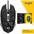 Mouse Gamer Bright Preto Light Com Fio Usb 2400 Dpi - 0447