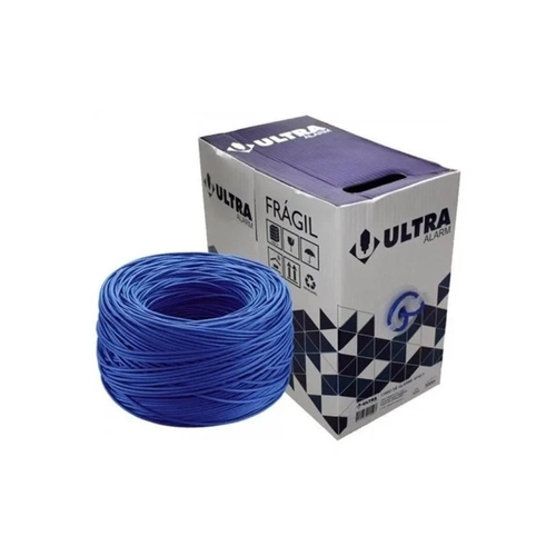 Cabo de Seguranca 0,5mm 4 Pares 100m Azul Ultra Alarm