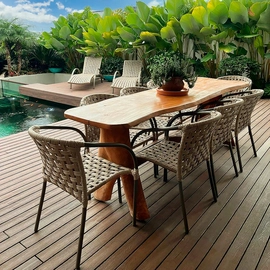 Cadeiras em Corda Náutica e Alumínio com Pintura Epóxi Porto Belo (kit com 6)