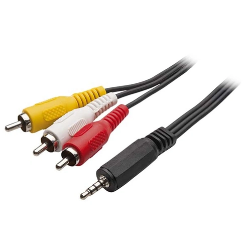 Cabo P2 4c + 3 Rca 1,8 Metros Niquel Para Dvd Automotivo e Tv Led