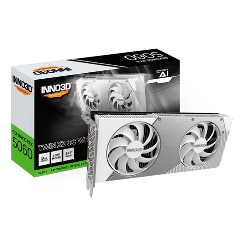Placa de Vídeo 8GB RTX5060 INNO3D Twin X2 OC Branco - N50602-08D7X-195070W