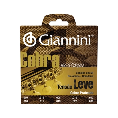 Encordoamento para Viola Aço Prateado Tensão Leve Série Cobra Gesvl