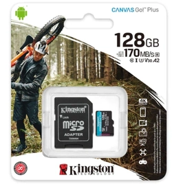 Cartão de memória microSD, 128GB, Canvas Go Plus, Leitura = 170MB/s, com adaptador - SDCG3/128GB